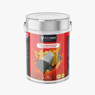Vopsea impermeabilizanta pentru pavaj si beton, protectie hidrofoba si oleofoba, NanoMax, 1L, Gri