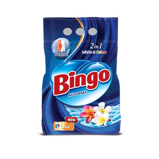 Сухой стиральный порошок BINGO 2в1, универсальный, автоматическая стирка, 3 кг