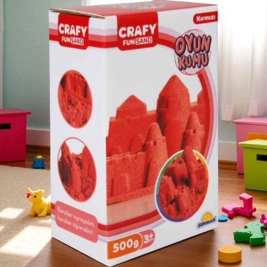 Nisip kinetic CRAFY FUN SAND, rosu, 500 g