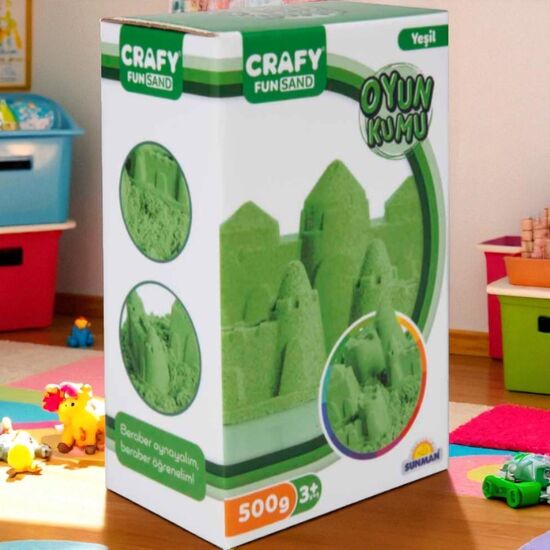 Nisip kinetic CRAFY FUN SAND, verde, 500 g