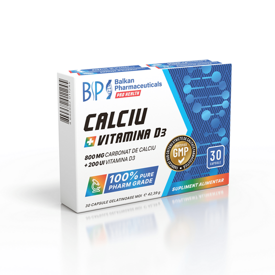 Calciu + Vitamina D3 BALKAN PHARM, 30 capsule softgel, 2 image