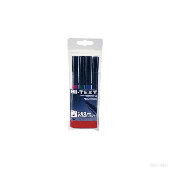 Set markere permanente HI-TEXT 580P, 4 buc