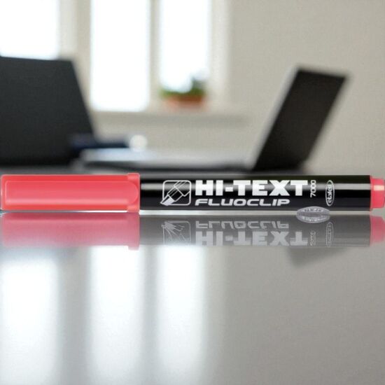 Tекстовыделитель HI-TEXT Fluoclip, розовый