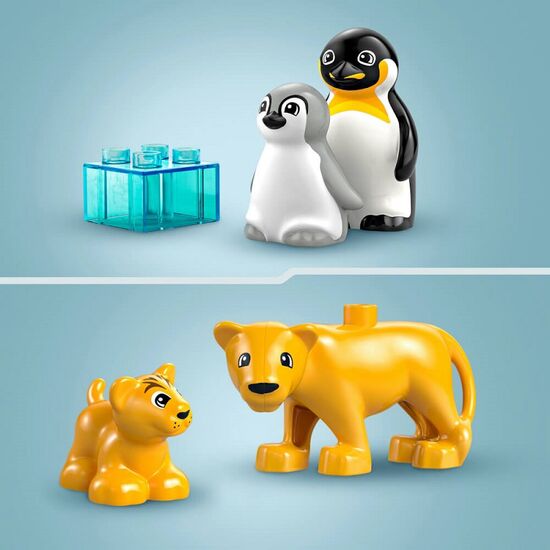 Constructor LEGO Duplo "Familii de animale sălbatice: pinguini și lei", 10 piese, 10442, 2 image