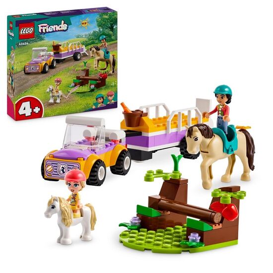 Constructor LEGO Friends „Remorcă pentru cai și ponei”, 105 piese, 42634