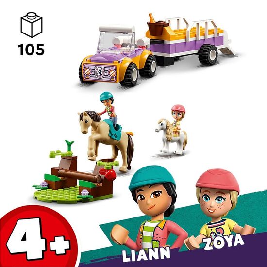 Constructor LEGO Friends „Remorcă pentru cai și ponei”, 105 piese, 42634, 3 image