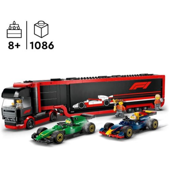 Конструктор LEGO City 60445 "Грузовик F1 с автомобилями RB20 и AMR24", 1086 деталей, изображение 3