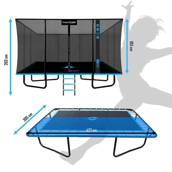 Детский садовый батут THUNDER OUTSIDE PHENOM, (305х427 см), Синий, 10FT14FT, изображение 2