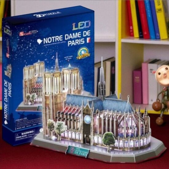3D пазл CUBICFUN Собор Парижской Богоматери, с подсветкой, 149 элементов