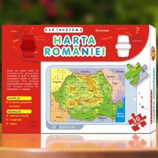 Пазлы M-TOYS MIDI Harta Romaniei, 30 элементов