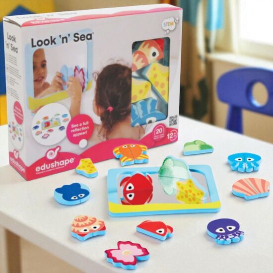 Set pentru baie NORIEL Distractie in baie, cu oglinda si creaturi marine