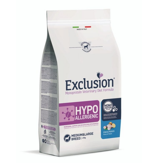 Hrana uscata monoproteica hipoalergenica pentru caini EXCLUSION, Peste, 2kg