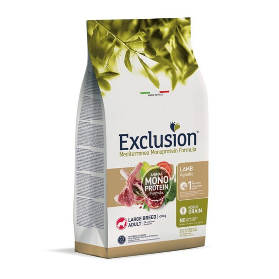 Hrană uscată monoproteică pentru câini EXCLUSION, Miel, 12kg
