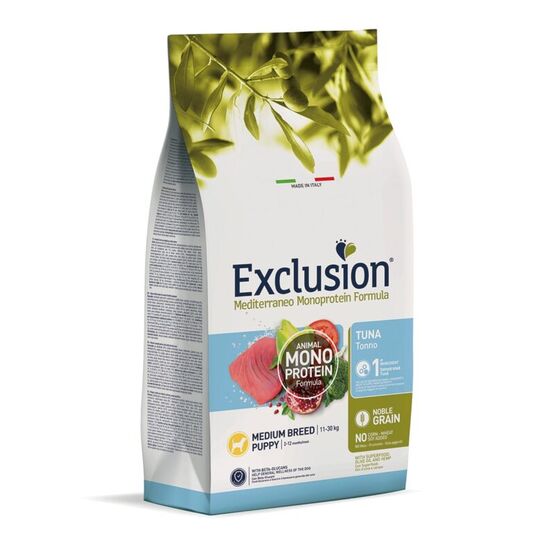 Hrana uscata monoproteica pentru catei de talie medie EXCLUSION, Ton, 12kg