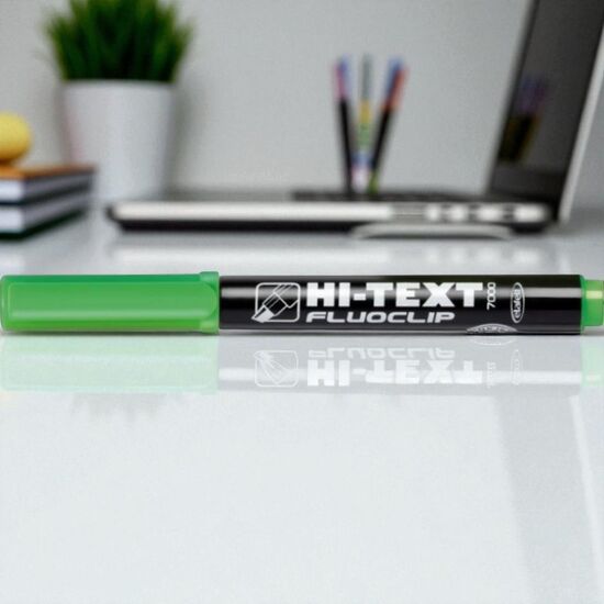 Tекстовыделитель HI-TEXT Fluoclip, зеленый