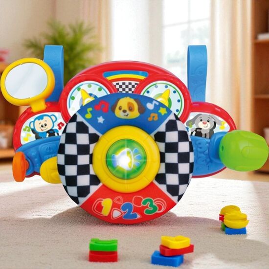 Jucarie volan de agatat WINFUN cu elemente textile, sunete si lumini