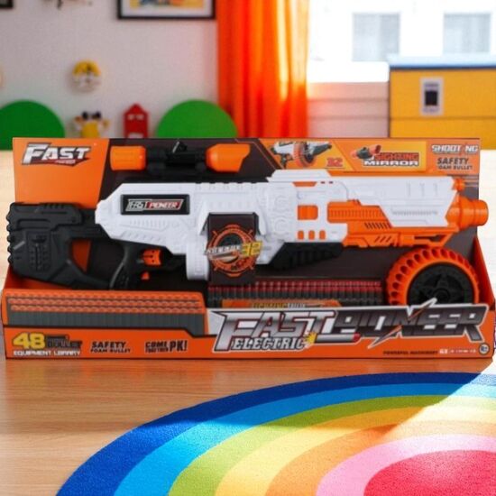 Игрушечный бластер электрический  FAST PIONEER BIG522, 48 снарядов, вращающийся цилиндр