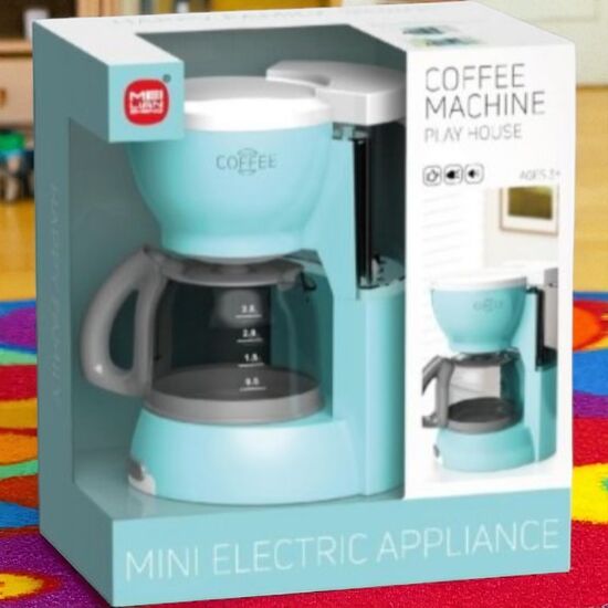 Игрушечная кофемашина MEY LIAN SHENG LS820Q56, синяя со звуками и подсветкой, ZJA343918
