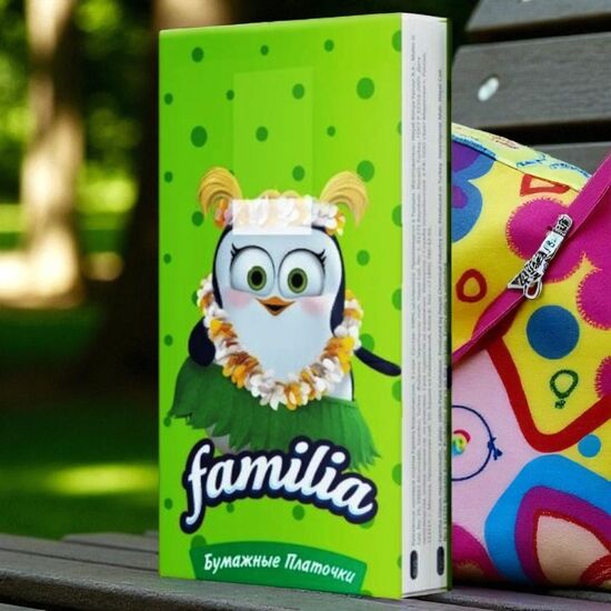 Носовые платки FAMILIA Classic, 3 слоя, 10 шт