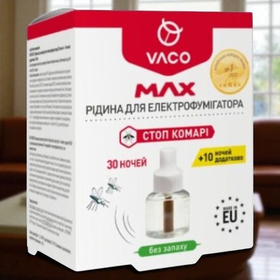 Lichid impotriva tantarilor VACO MAx, pentru electrofumigator ,30 nopti, 30 ml