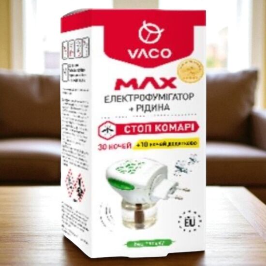 Electrofumigator VACO Max, cu lichid, impotriva tantarilor, 30 nopti, 30 ml