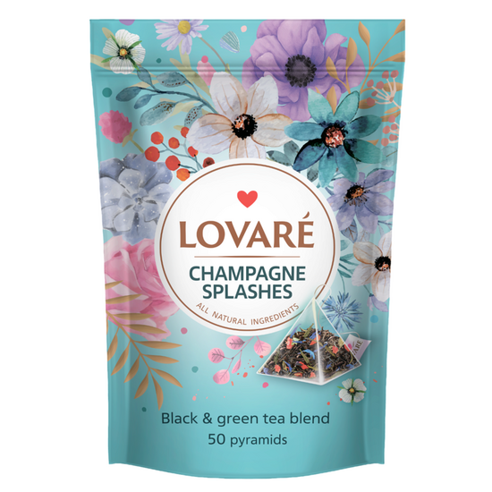 Ceai LOVARE Splashes of Champagne, piramida, 50 plicuri