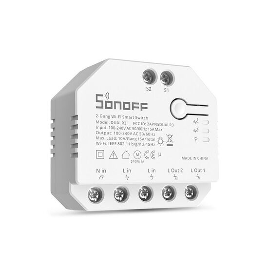 Intrerupator Wi-Fi inteligent cu 2 canale SONOFF DUALR3, 2 image