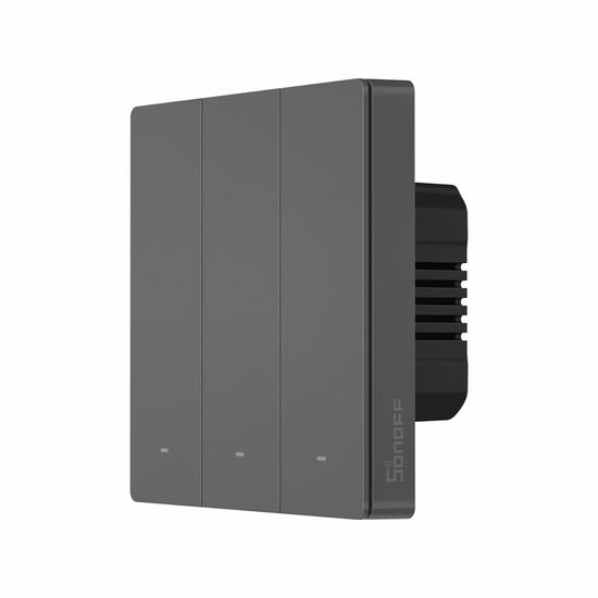Intrerupator Wi-Fi SONOFF SwitchMan M5, 3 butoane, Gri inchis, 2 image