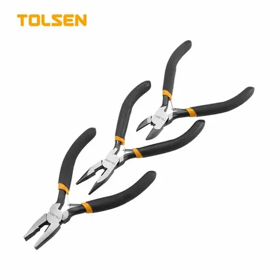 Set de 3 clești miniaturale TOLSEN, 115mm