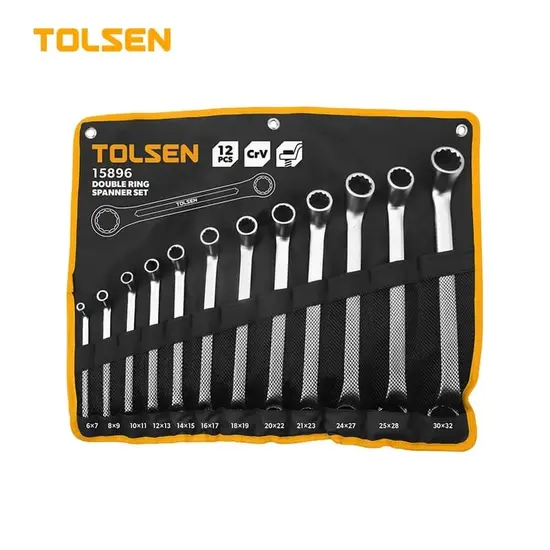 Set de 12 chei cu capete închise duble TOLSEN, 6-32 mm