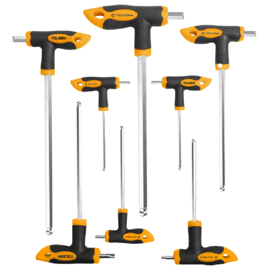 Set de 8 șurubelnițe hexagonale TOLSEN, Tip-T, 2-10mm