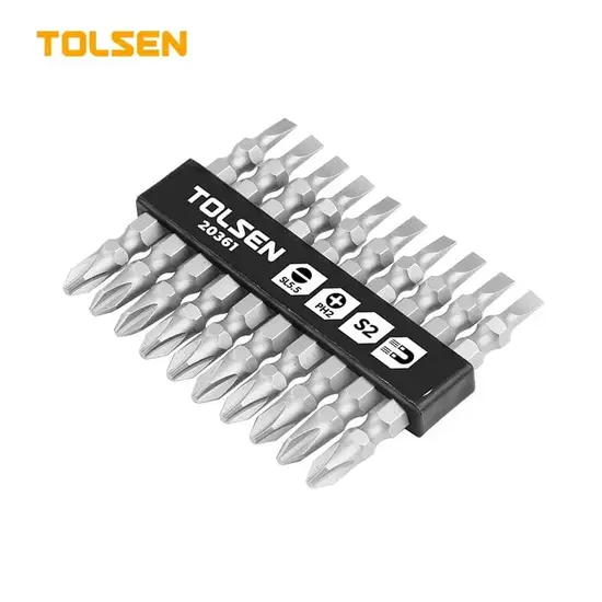 Набор из 10 двусторонних бит TOLSEN, PH2/SL5.5