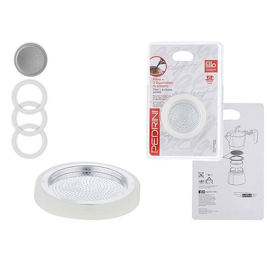 Garnituri din silicon pentru ibric de cafea, 6 cani Lillo, 3 buc + 1 filtru
