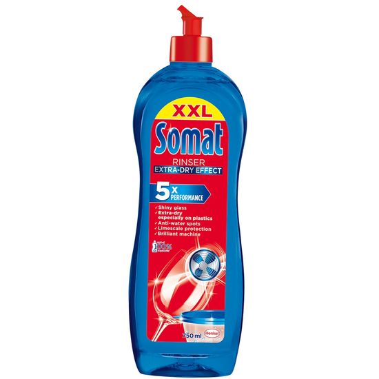Solutie de clatire pentru masina de spalat vase SOMAT 5X Action lichid  750 ml
