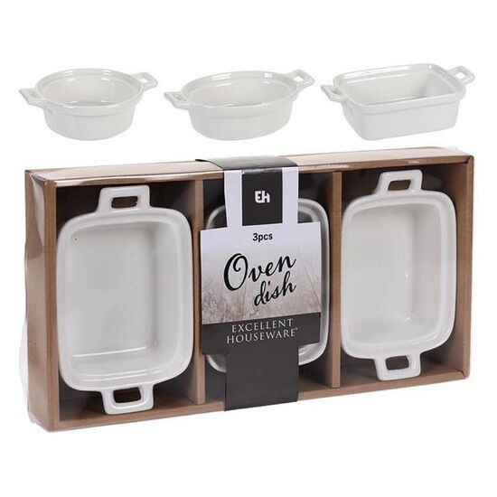 Set forme pentru preparate fierbinți EH, 20×16 cm, Porțelan, 3 buc, 2 image