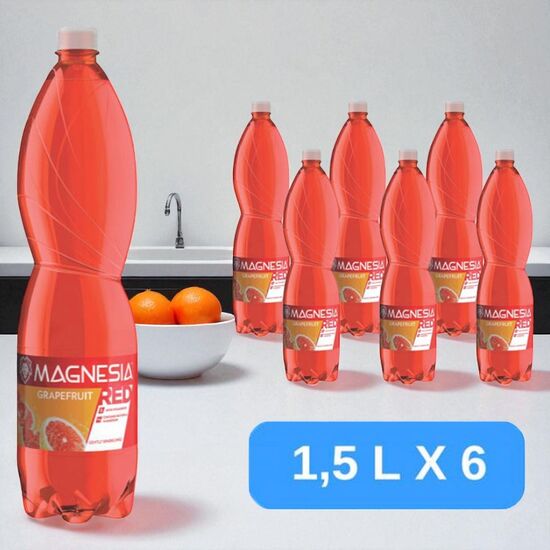 Set MAGNESIA RED Apa minerala, Grapefruit, carbogazificata, 1.5l, 6 buc