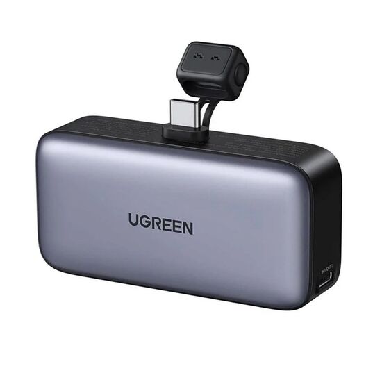 Power Bank UGREEN Nexode Mini with Foldable Stand, 5000mAh, 22,5W, Grey, 2 image