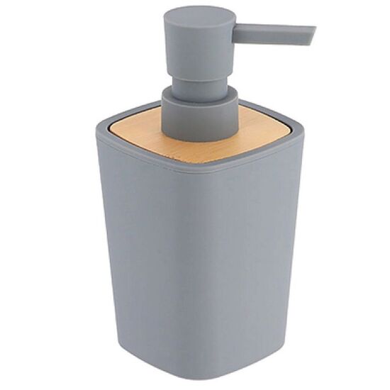 Dozator pentru sapun Tendance Rubber 380 ml, capac bambus