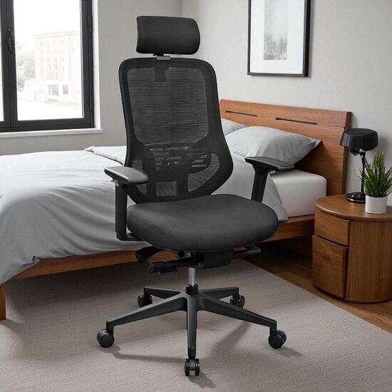 Scaun de birou DECOPRIM PLUS ARIOS, material textil, Black