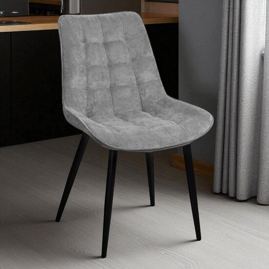 Стул DECOPRIM PLUS Hans BGF166-4, Velvet Grey+Black legs