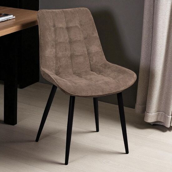 Стул DECOPRIM PLUS Hans BGF166-7, Velvet Brown+Black legs