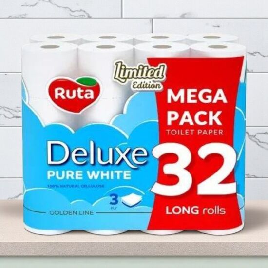 Hartie igienica RUTA Pure White Deluxe, 3 straturi, 32 role