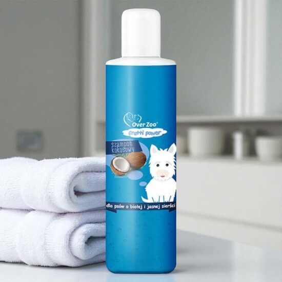 Sampon FRUTTI POWER caini cu blana alba, cocos, 200 ml