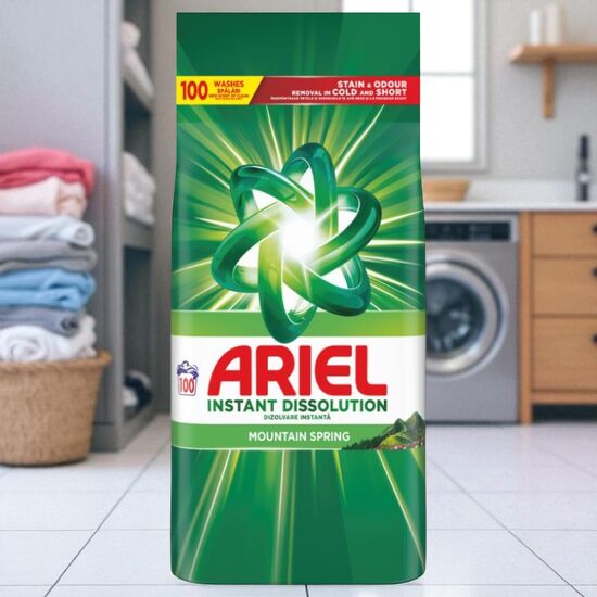 Сухой стиральный порошок ARIEL Mountain Spring, автомат, 100 стирок, 6.5 кг