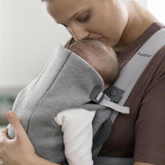 Marsupiu BABYBJORN Mini, Light Grey, 3D Jersey, 2 image