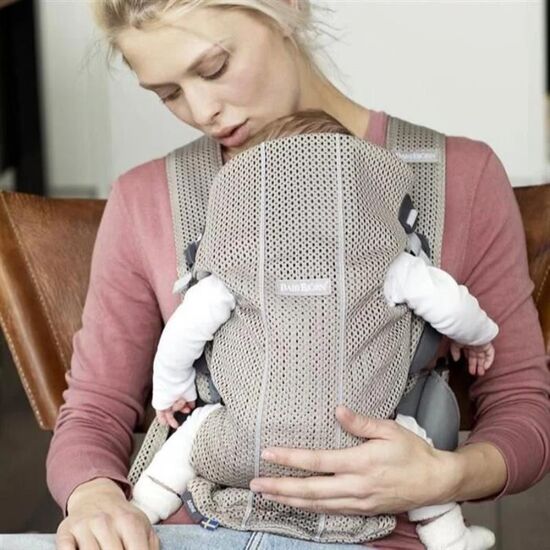 Marsupiu BABYBJORN Mini Greige, Mesh, 2 image