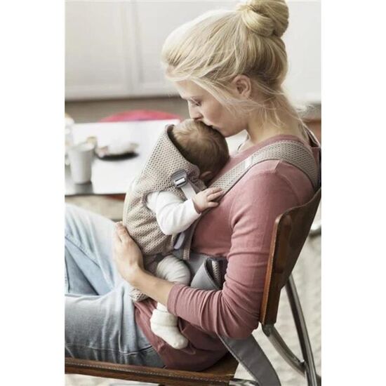 Marsupiu BABYBJORN Mini Greige, Mesh, 4 image