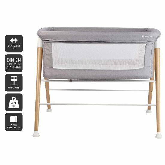 Pătuț BABYGO Goodnight, Grey, 9 image