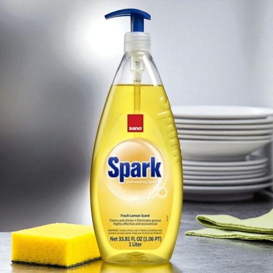 Средство для мытья посуды SANO Spark Lemon, лимон, 1 Л