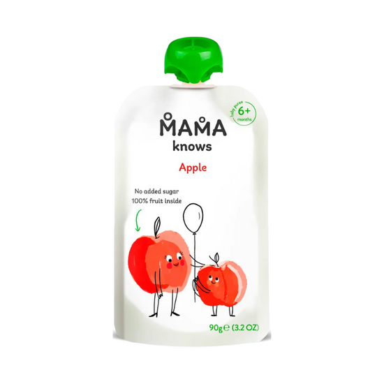 Piure pentru copii MAMA KNOWS, Din mere, Fără zahăr, 90g